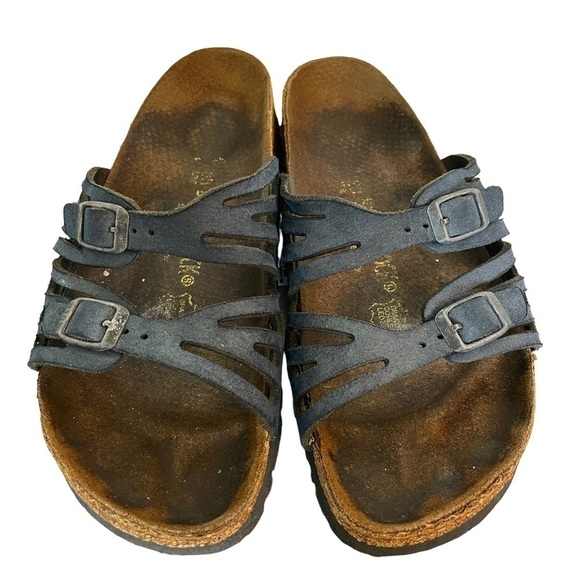 Birkenstock Granada Blue Slip On Slide Sandals Size 38/Size 7-7.5 - Picture 10 of 16